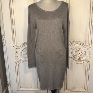 Bella Luxx Los Angeles Gray Cashmere Blend Sweater Dress Minimalist Neutral